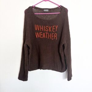 Wooden Ships Brown Whiskey Weather Knit Sweater